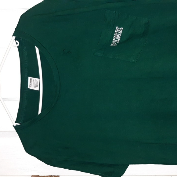 PINK Victoria Secret Campus Silver Glitter Logo T-Shirt 2021 - Picture 5 of 12